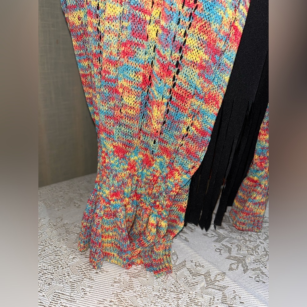 SHEIN Black Fringe Top & Multicolor Cardigan Set Size Women’s Plus 2X NWOT - Picture 6 of 15